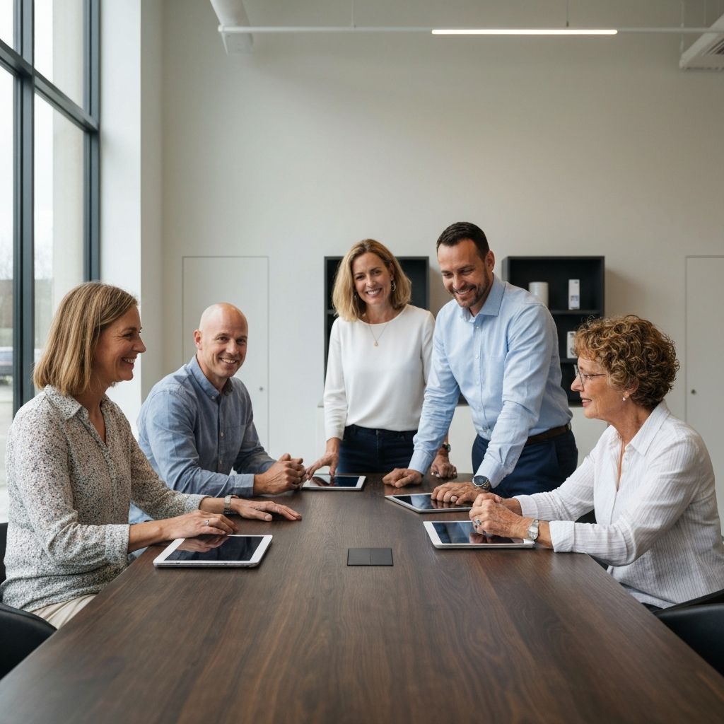 buildSmartt team collaborating in a modern smart home showroom