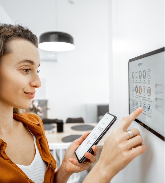 Luxury hotel room with smart automation and personalised controls